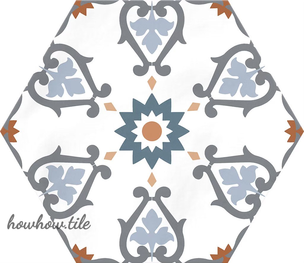 西班牙 哈瓦納混搭六角花磚兩色系 (15*17.3cm) AD62