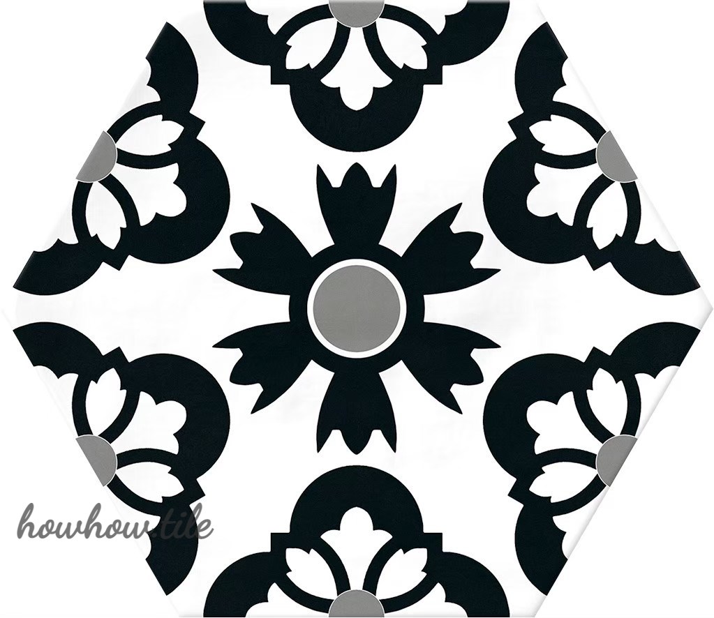 西班牙 哈瓦納混搭六角花磚兩色系 (15*17.3cm) AD62