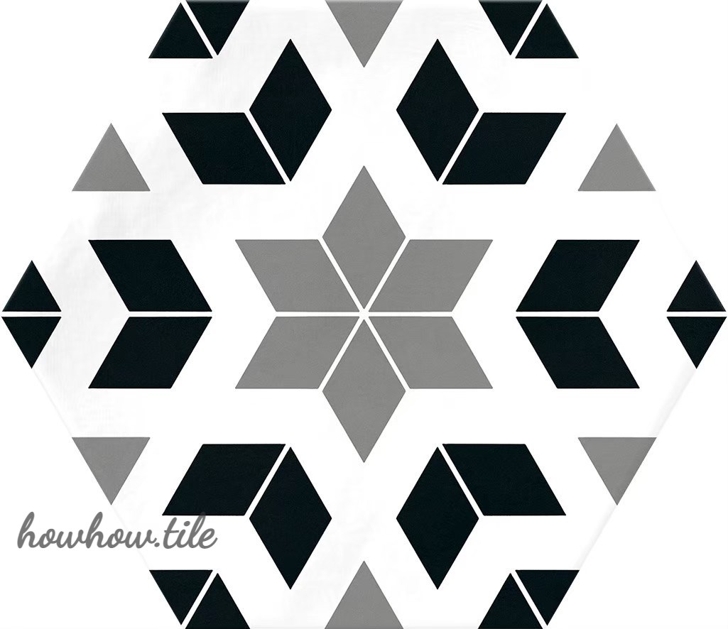 西班牙 哈瓦納混搭六角花磚兩色系 (15*17.3cm) AD62