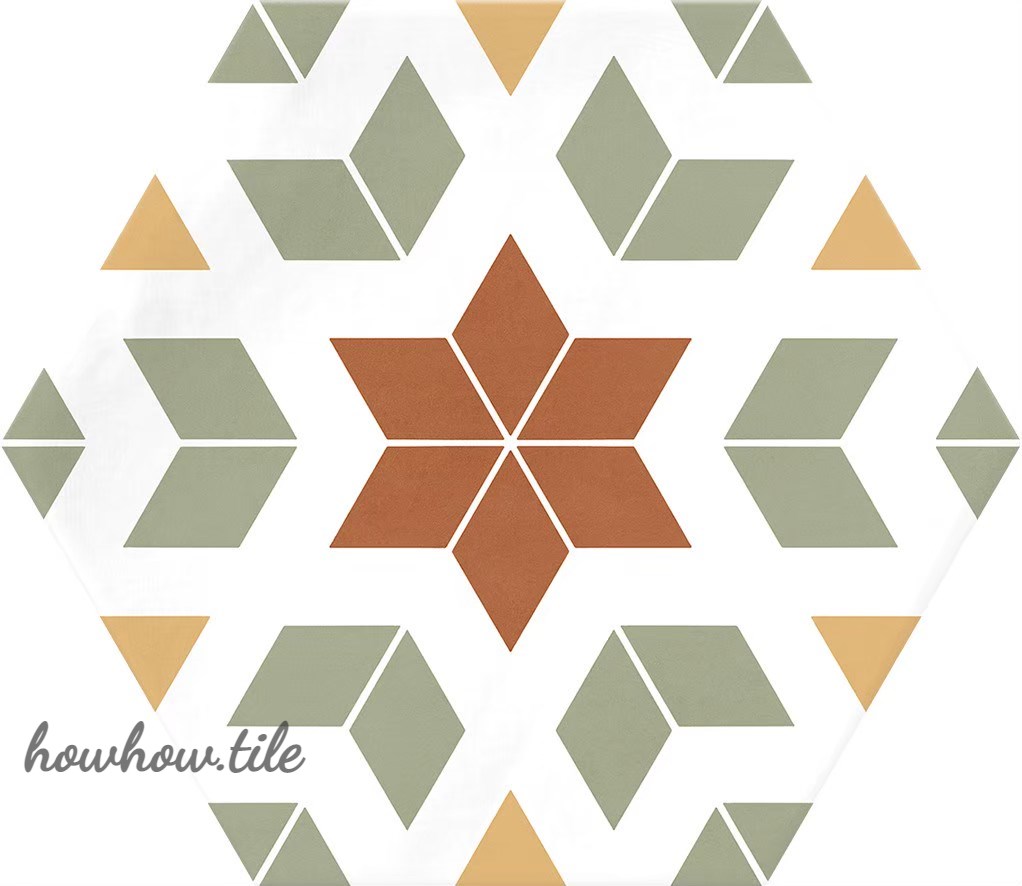 西班牙 哈瓦納混搭六角花磚兩色系 (15*17.3cm) AD62