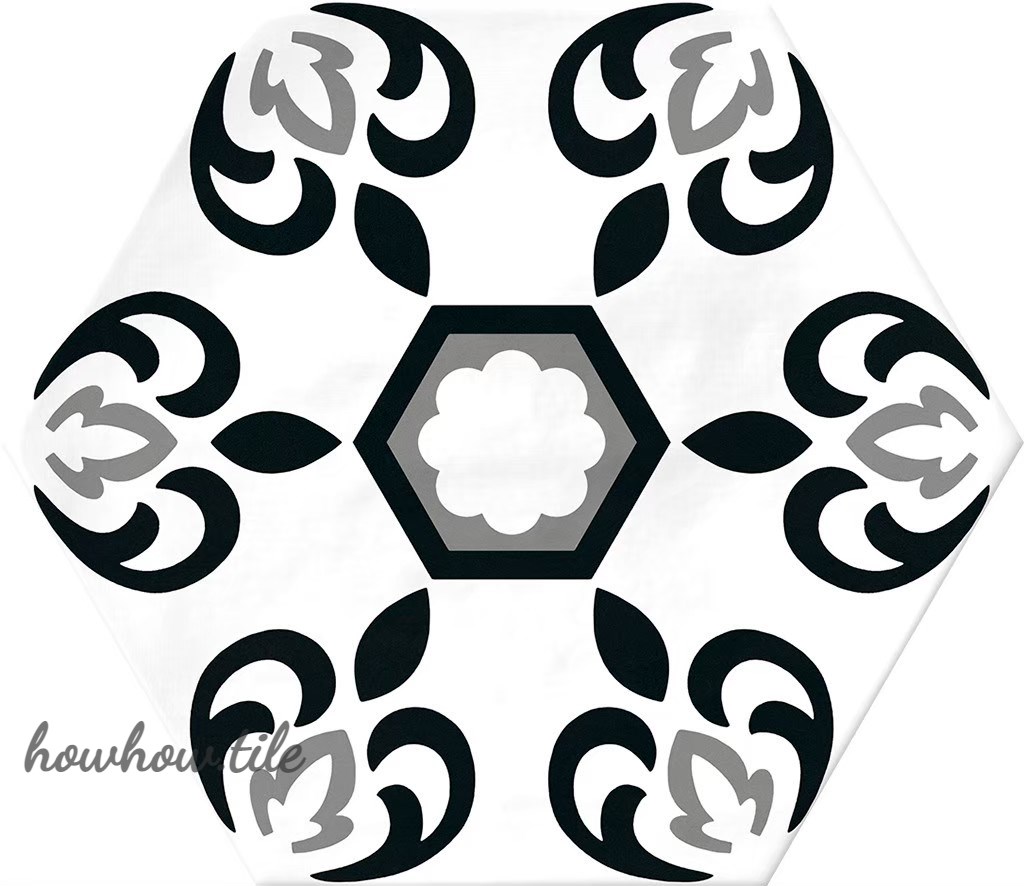 西班牙 哈瓦納混搭六角花磚兩色系 (15*17.3cm) AD62