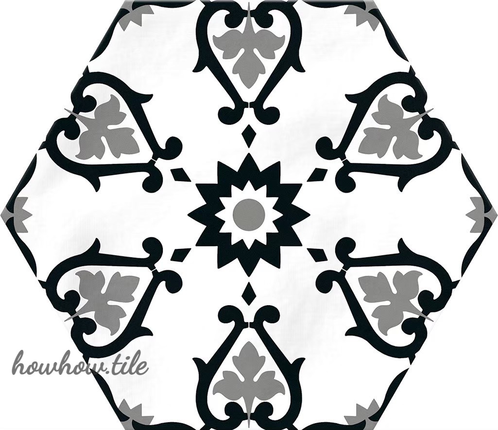 西班牙 哈瓦納混搭六角花磚兩色系 (15*17.3cm) AD62