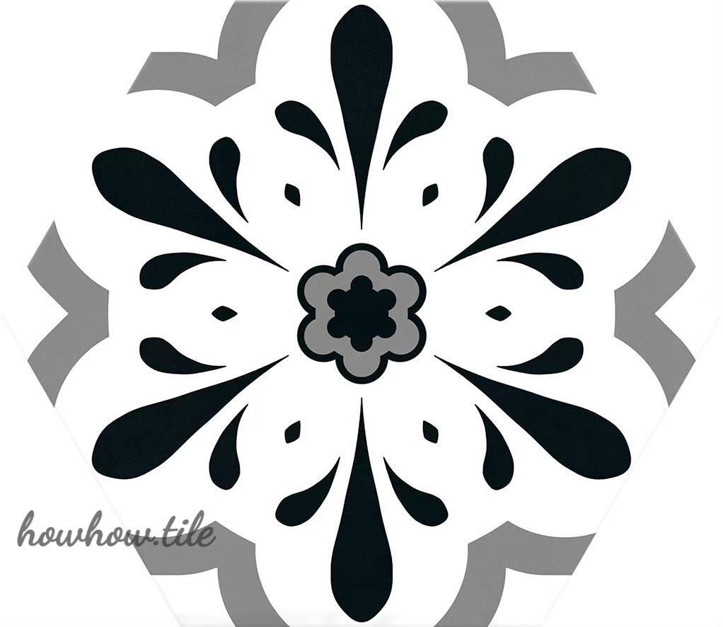 西班牙 哈瓦納混搭六角花磚兩色系 (15*17.3cm) AD62