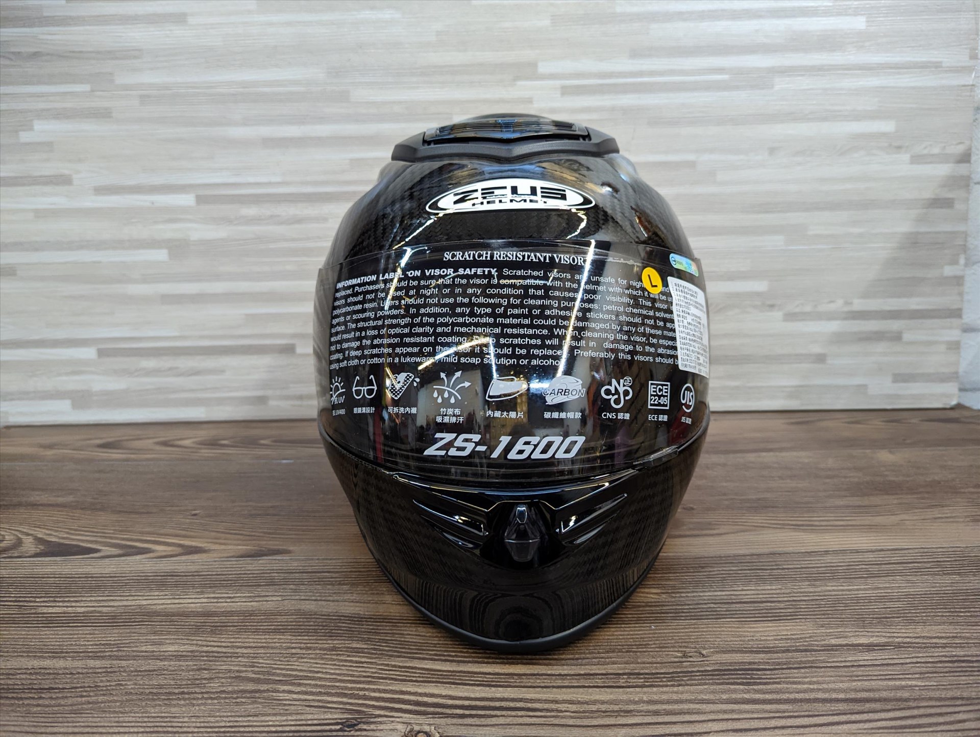 《遠古騎士》瑞獅 ZEUS 1600 透明碳纖 Carbon 全罩 安全帽 雙鏡片 輕量