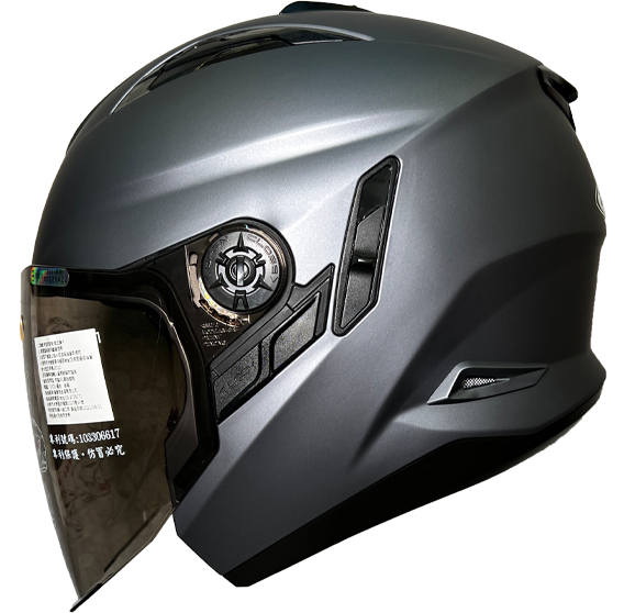 《遠古騎士》瑞獅 ZEUS 613B 素色 消光鐵灰 半罩安全帽 內襯全可拆 雙鏡片