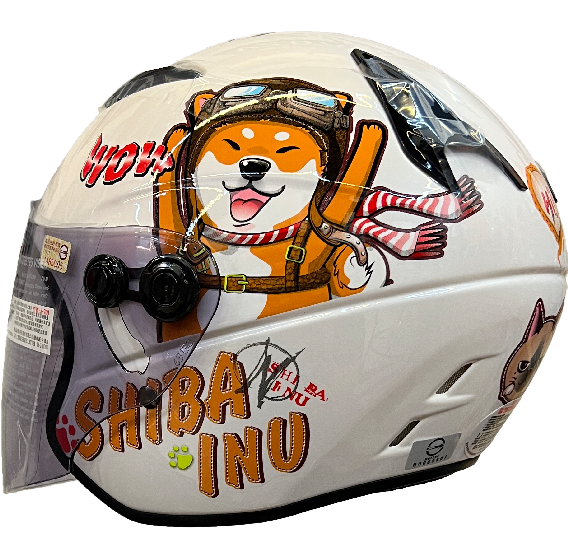 《遠古騎士》M2R M700 童帽 #5 柴犬 亮白 安全帽 半罩 全可拆洗