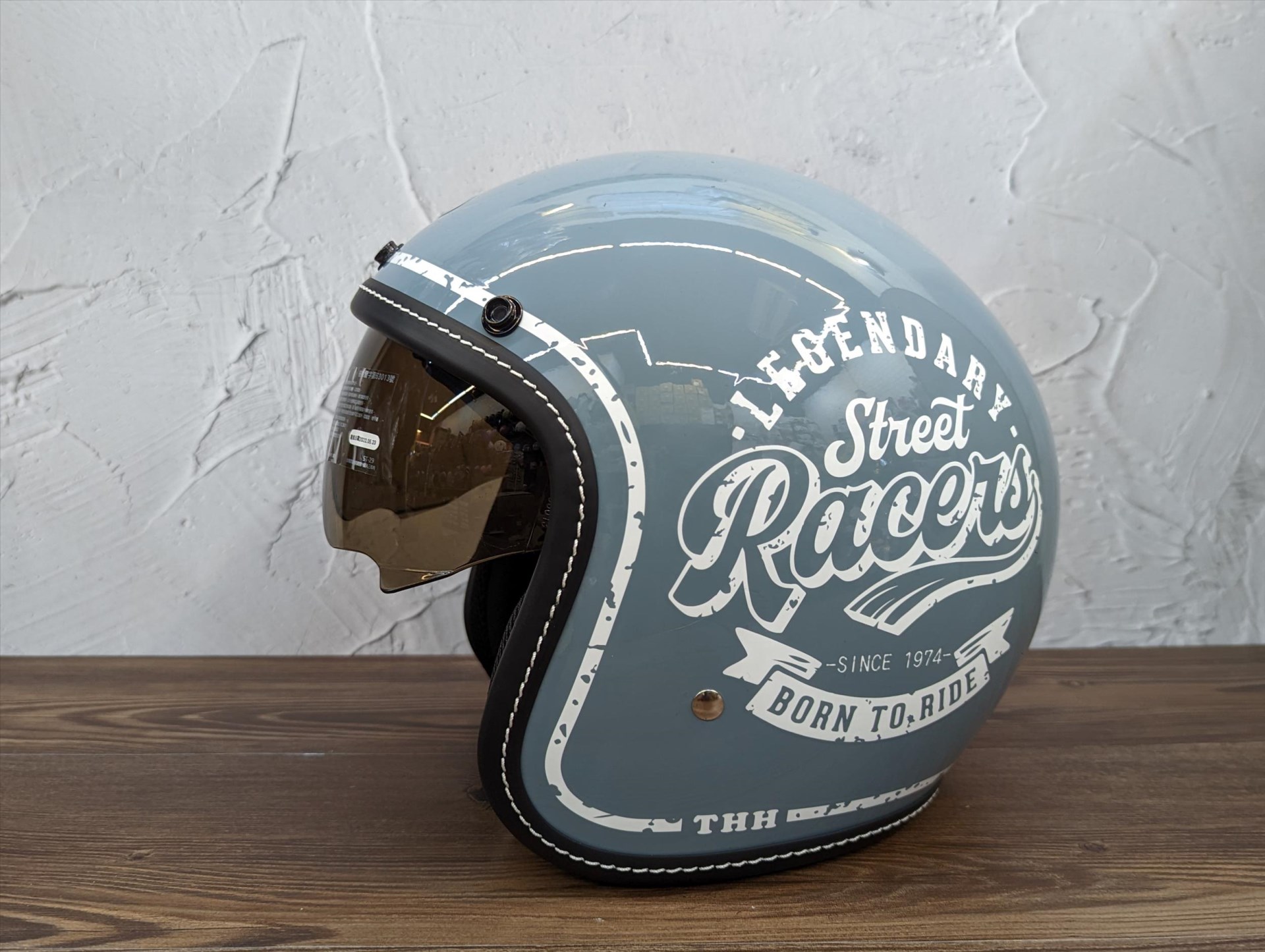 《遠古騎士》THH T-383A Racers 靜謐藍 內墨鏡 復古帽 四分之三帽 安全帽