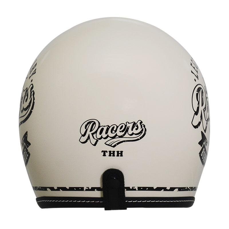 《遠古騎士》THH T-383A Racers 象牙白 內墨鏡 復古帽 四分之三帽 安全帽