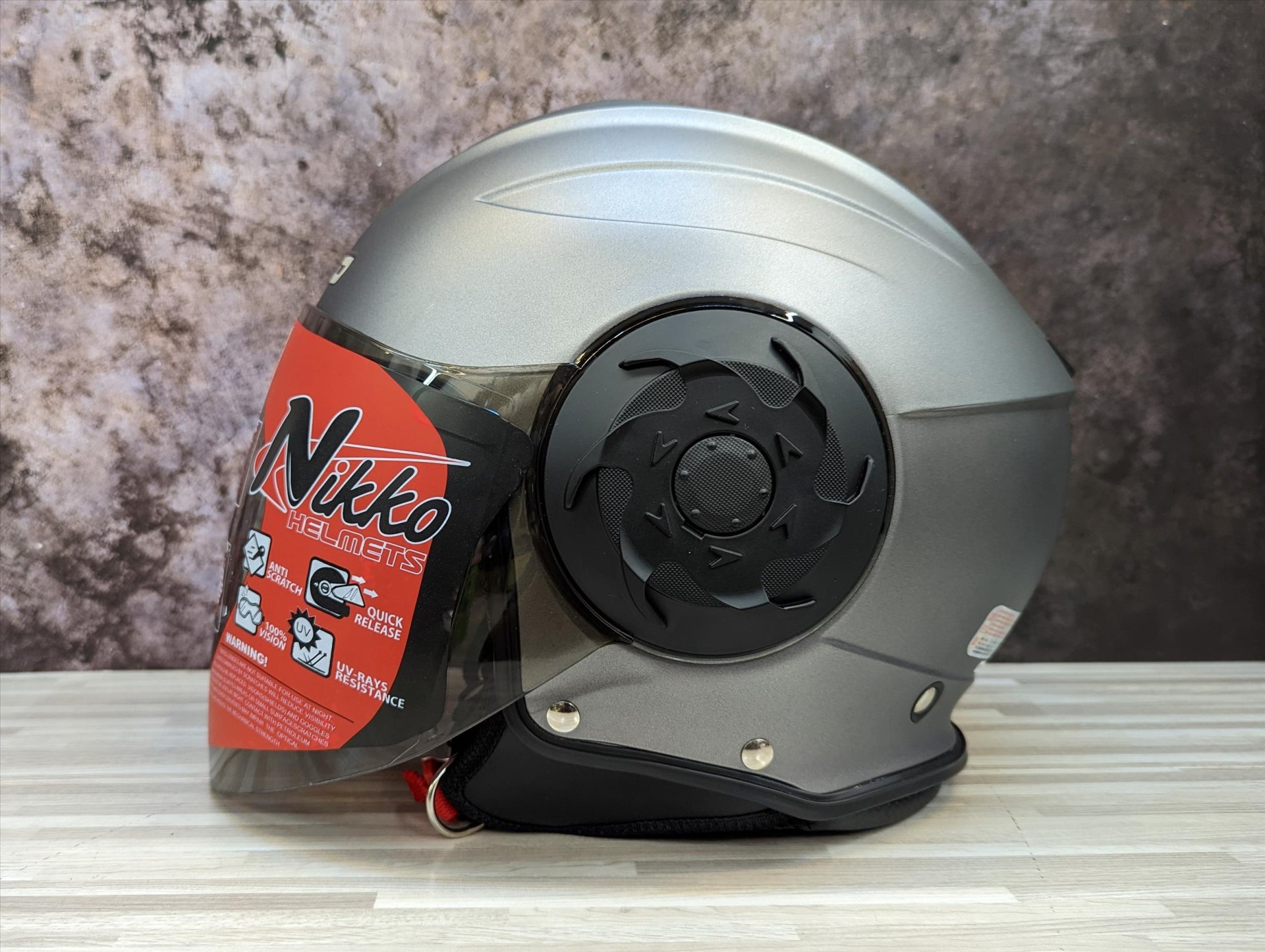 《遠古騎士》Nikko N-554 II 素色 平光黑銀 雙鏡片 安全帽 加大款
