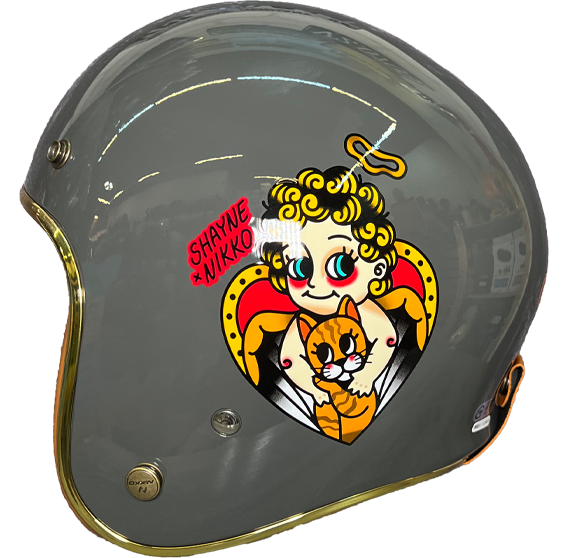 《遠古騎士》NIKKO N-401A SHAYNE守護者貝貝 金色邊條 復古帽 安全帽