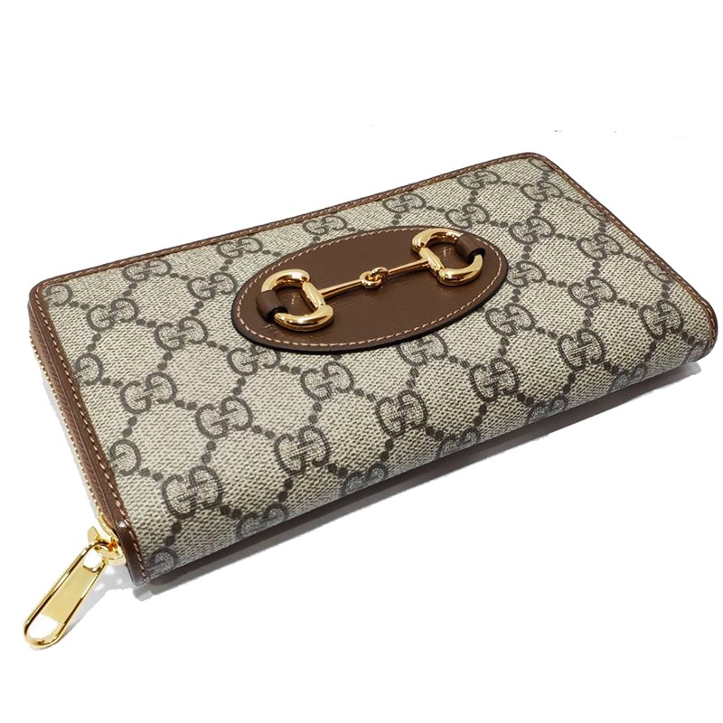   【GUCCI 古馳】621889 經典Horsebit 1955 馬銜扣拉鍊長夾(棕色)