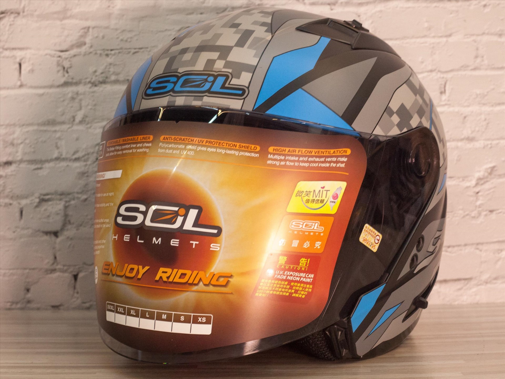 《遠古騎士》SOL SO-7 SO7迷彩 消光黑藍 半罩 雙D扣 雙層鏡 安全帽