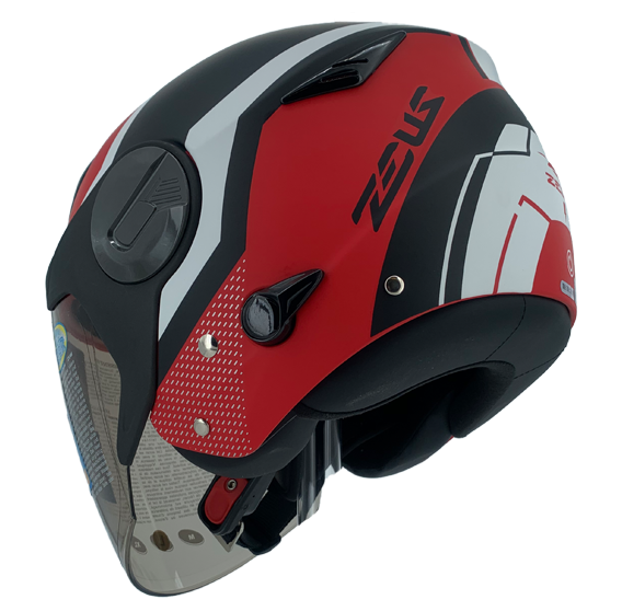 《遠古騎士》瑞獅 ZEUS 612A AD9 平紅白 半罩安全帽 內襯全可拆