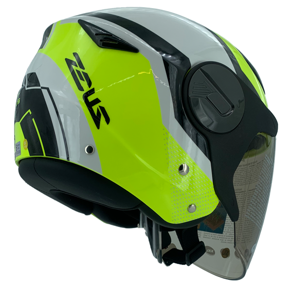 《遠古騎士》瑞獅 ZEUS 612A AD9 螢光黃黑 半罩安全帽 內襯全可拆