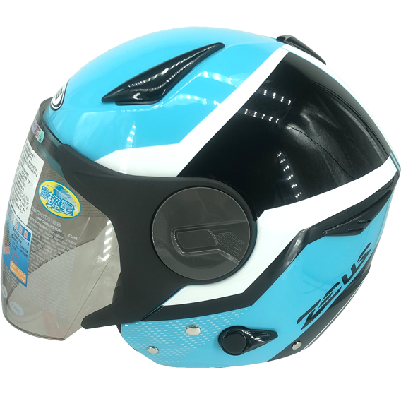 《遠古騎士》瑞獅 ZEUS 612A AD9 藍白 半罩安全帽 內襯全可拆