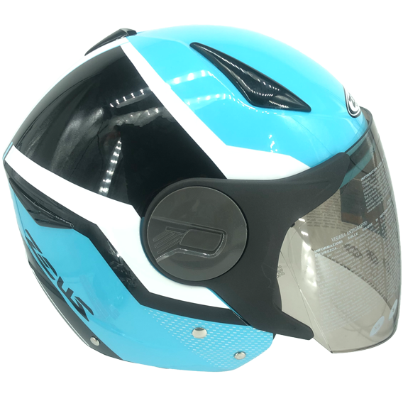 《遠古騎士》瑞獅 ZEUS 612A AD9 藍白 半罩安全帽 內襯全可拆