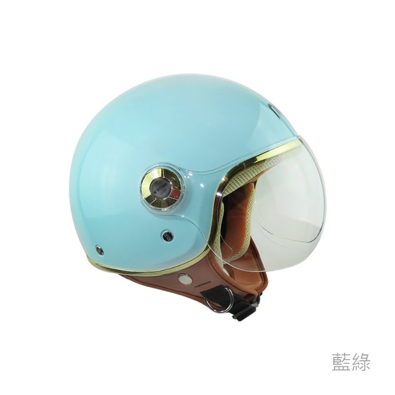 《遠古騎士》KK K-808A 金緻風飛行帽 藍綠 GOGORO同款安全帽 全可拆內襯
