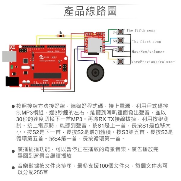 迷你MP3語音撥放模組 適合Arduino、micro:bit、樹莓派 等開發學習互動學習模組 環保材質