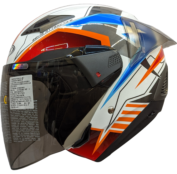 《遠古騎士》瑞獅 ZEUS 611F TT29 白灰紅 半罩安全帽 內襯全可拆