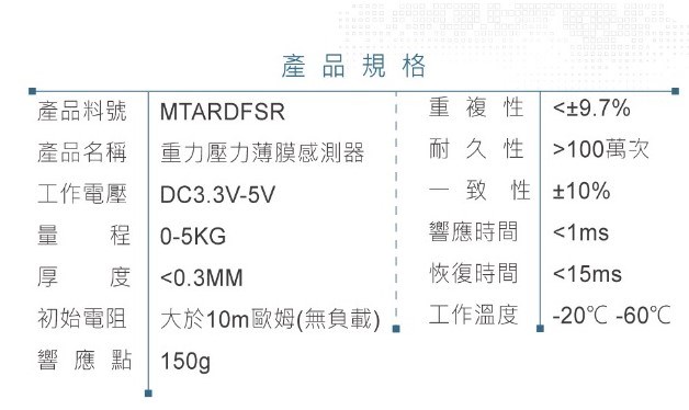 重力壓力薄膜感測器
