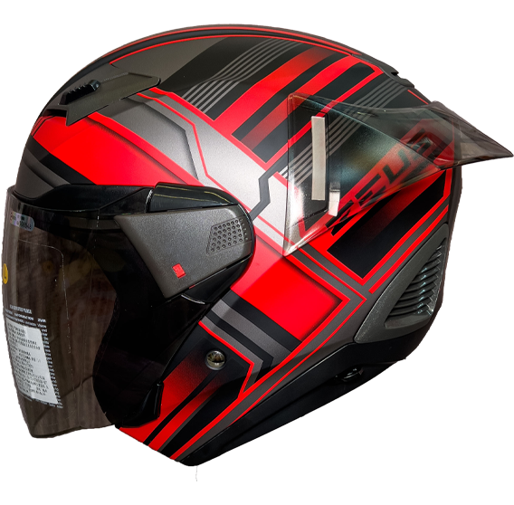 《遠古騎士》瑞獅 ZEUS 611F TT30 消光黑紅 半罩安全帽 內襯全可拆