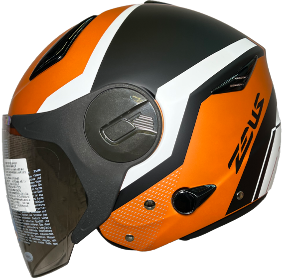 《遠古騎士》瑞獅 ZEUS 612A AD9 消光橙黃/白 半罩安全帽 內襯全可拆