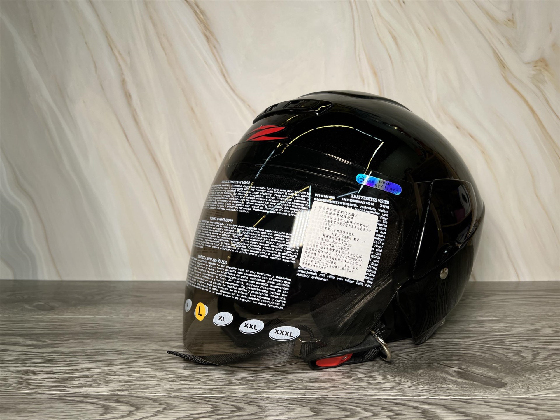 《遠古騎士》瑞獅 ZEUS 202D 素 亮黑 全可拆 半罩 安全帽 基本款