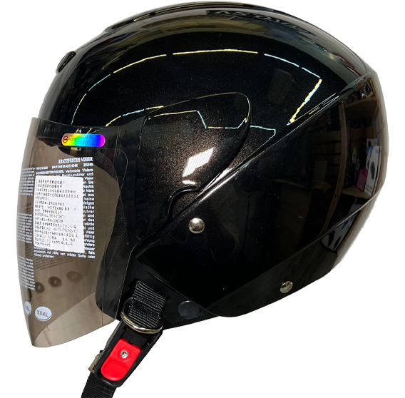 《遠古騎士》瑞獅 ZEUS 202D 素 亮黑 全可拆 半罩 安全帽 基本款