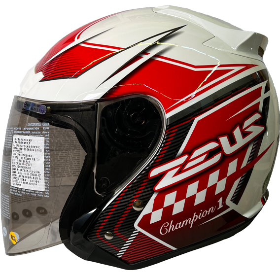 《遠古騎士》瑞獅 ZEUS 609 I18 白紅 安全帽 半罩式安全帽 全可拆洗 ZS-609