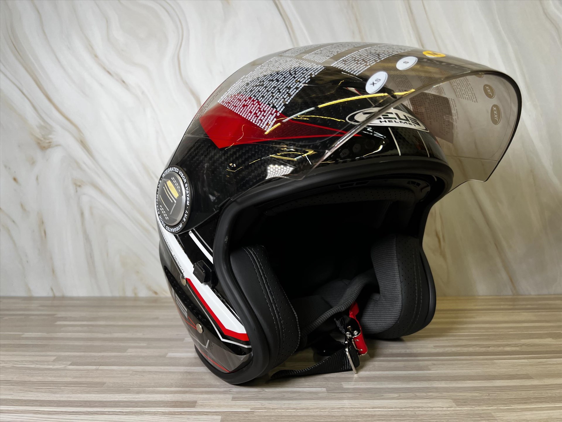 《遠古騎士》瑞獅 ZEUS 625 FF25 透明碳纖維/紅 輕量化 半罩 安全帽