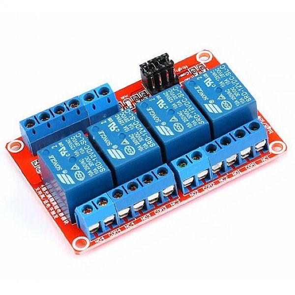 12V 4路繼電器高/低電平驅動板