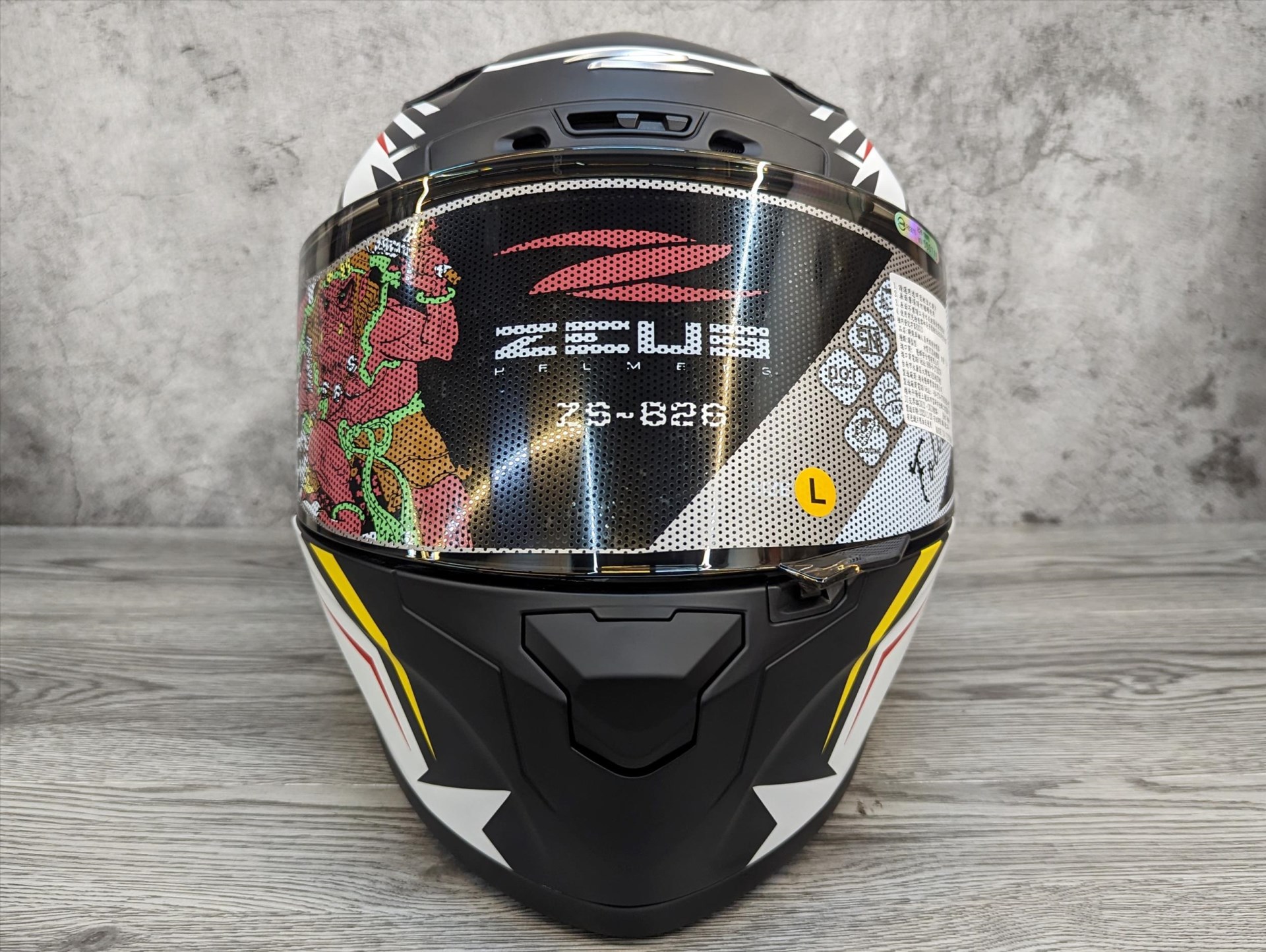 《遠古騎士》瑞獅 ZEUS 826 BK9 消光黑黃 全罩安全帽 大鴨尾導流雙D釦尾翼