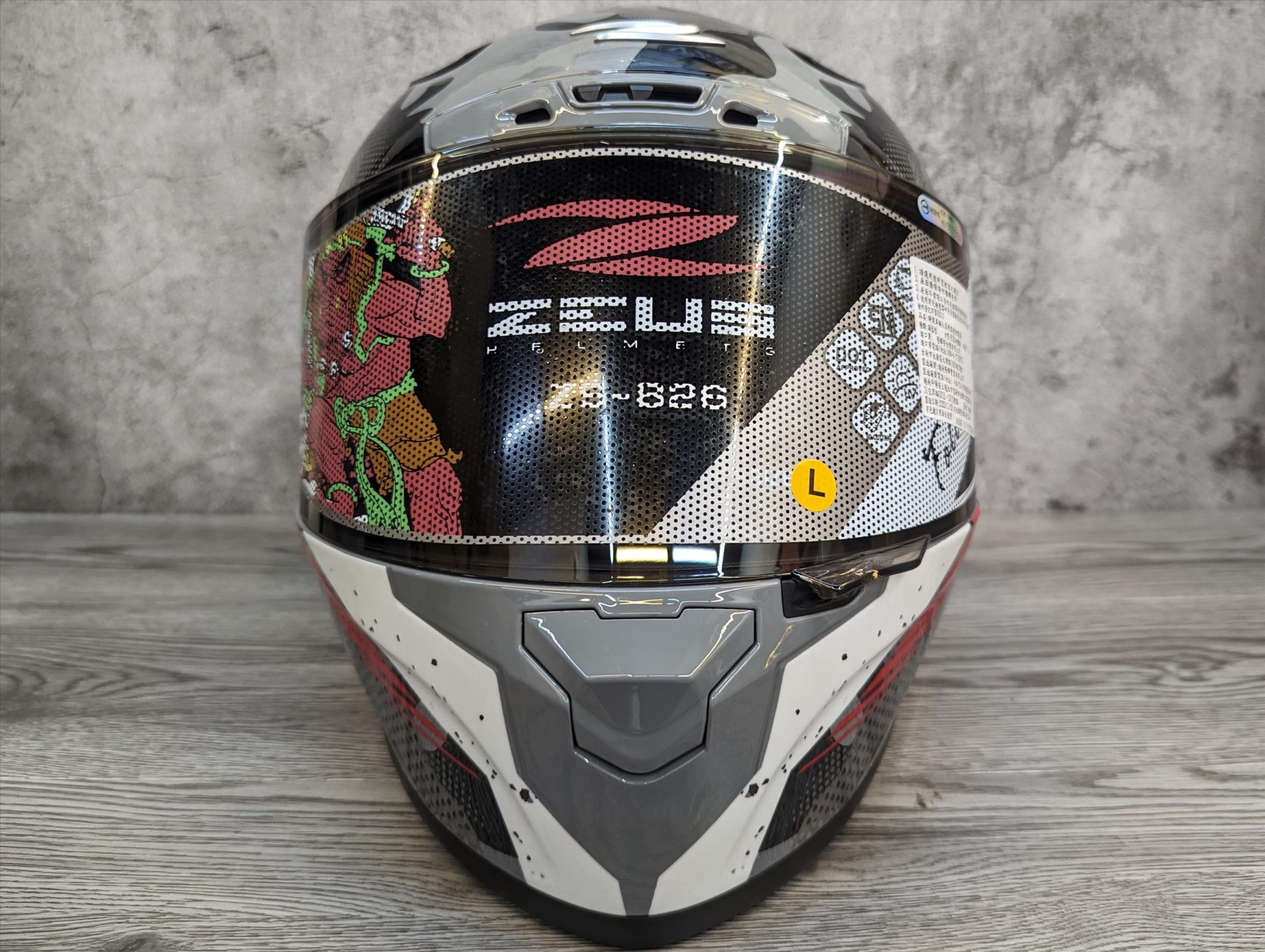 《遠古騎士》瑞獅 ZEUS 826 BK8 水泥灰黑 全罩安全帽 大鴨尾導流雙D釦尾翼