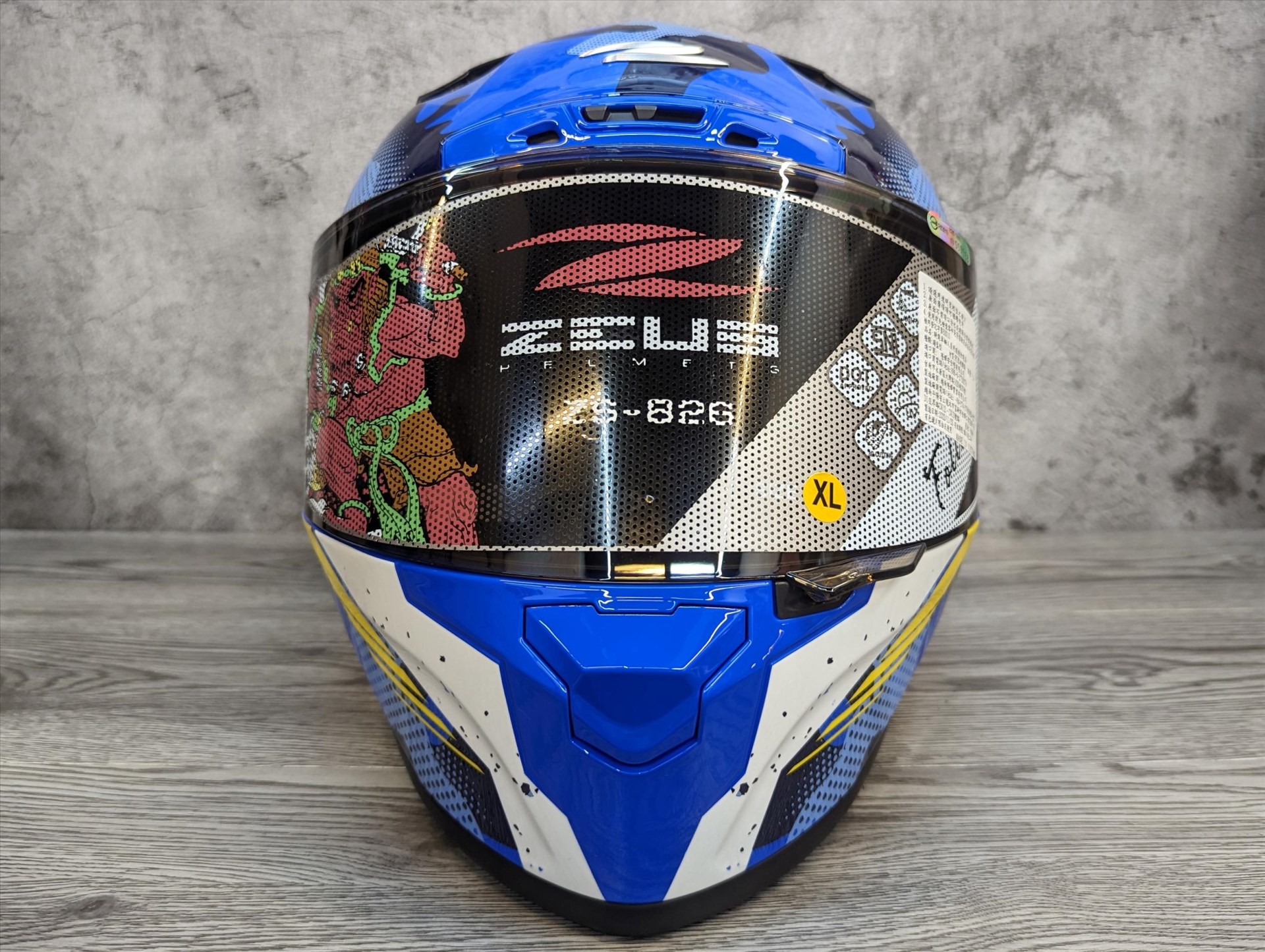 《遠古騎士》瑞獅 ZEUS 826 BK8 寶藍黑藍 全罩安全帽 大鴨尾導流雙D釦尾翼