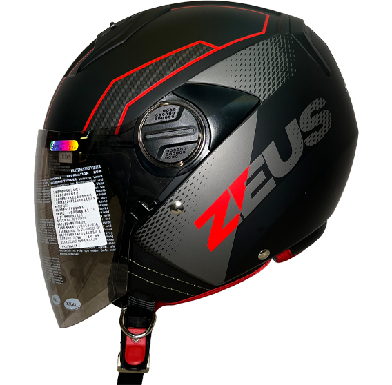 《遠古騎士》瑞獅 ZEUS 213 AX6 消光黑/紅 半罩安全帽 內襯全可拆 ZS213