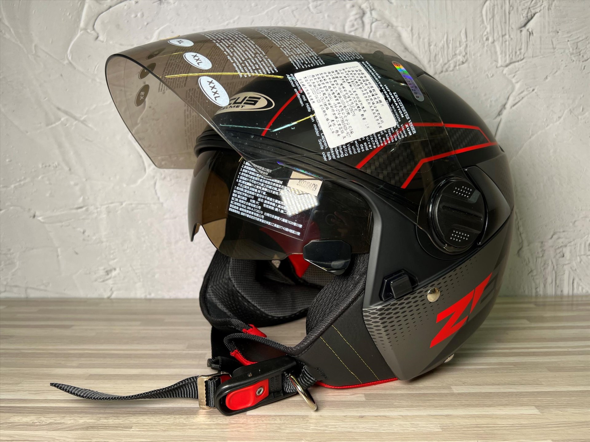 《遠古騎士》瑞獅 ZEUS 213 AX6 消光黑/紅 半罩安全帽 內襯全可拆 ZS213