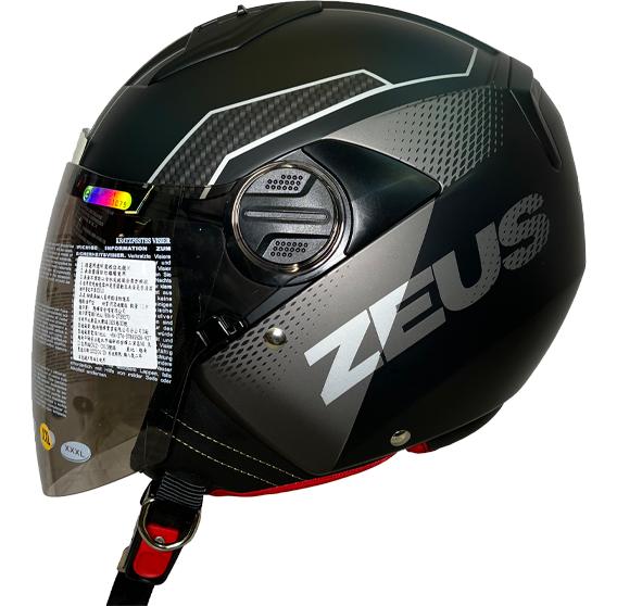 《遠古騎士》瑞獅 ZEUS 213 AX6 消光黑/銀 半罩安全帽 內襯全可拆 ZS213