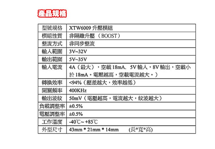 DC-DC升壓模組