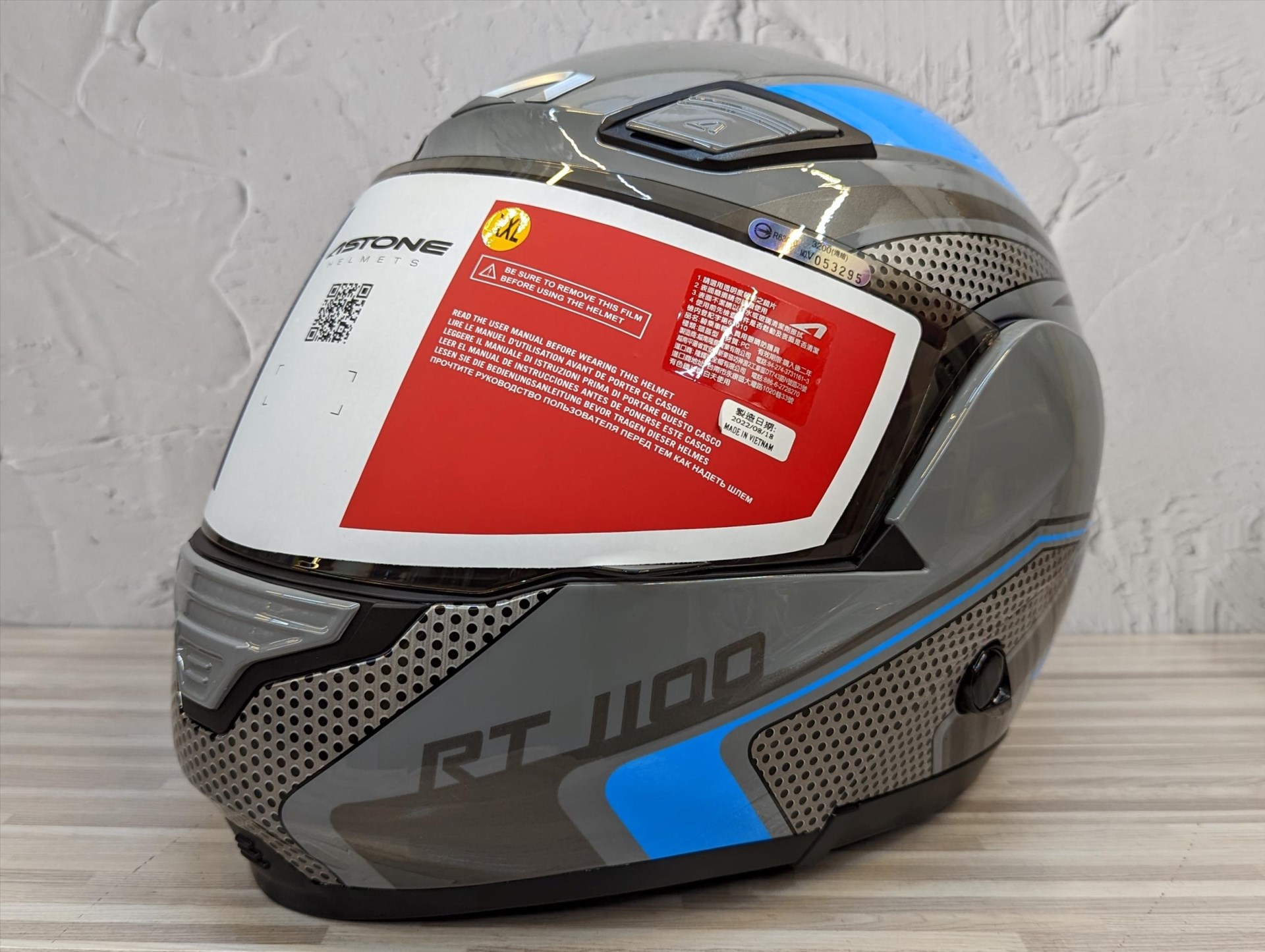 《遠古騎士》ASTONE RT1100 GG29 水泥灰藍 可樂帽 安全帽 雙D扣 內墨片