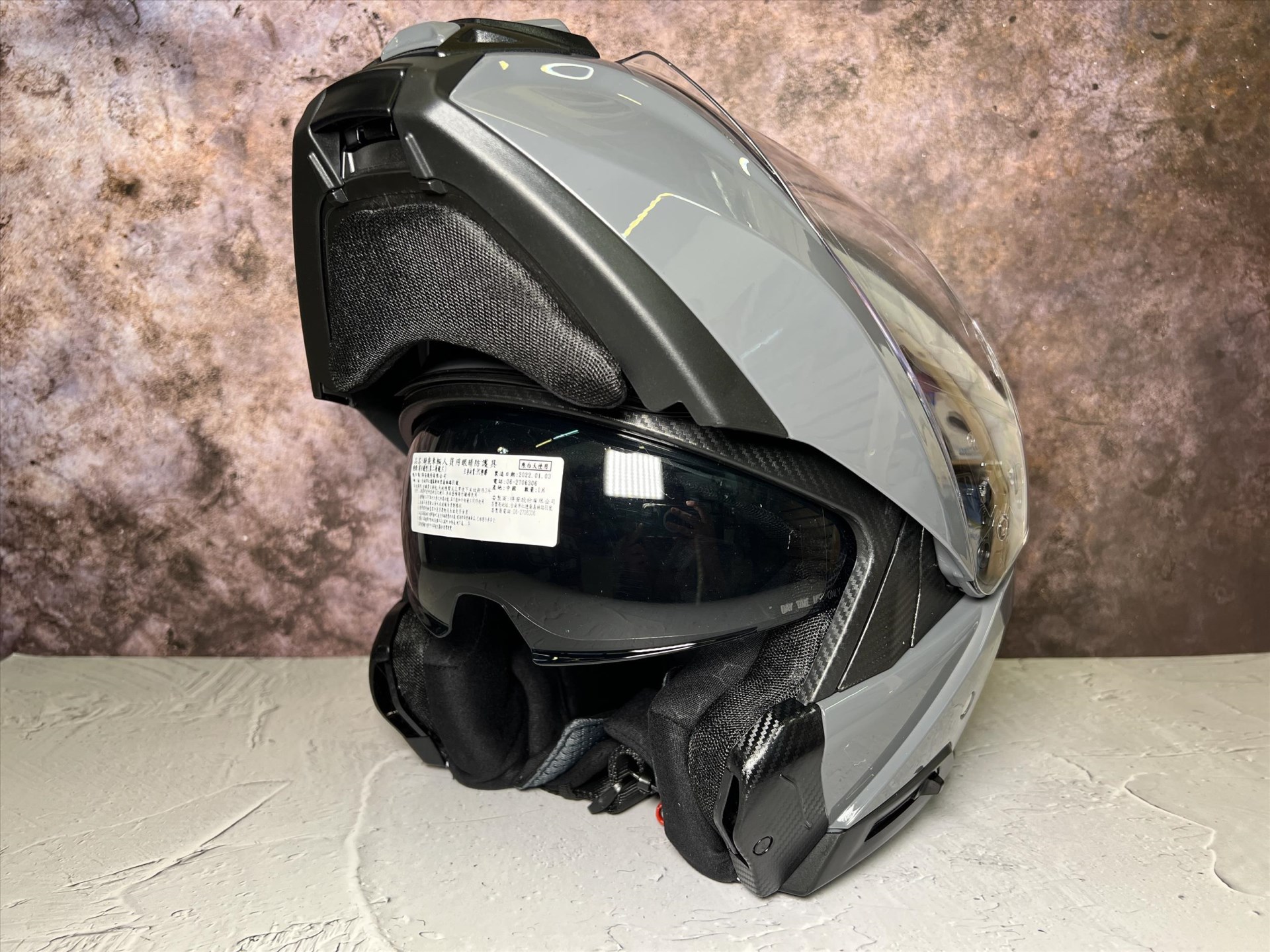 《遠古騎士》M2R OX-3 素色款 水泥灰 內藏鏡片 可樂帽 預留耳機位 安全帽