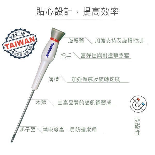 ALSTRONG MTH09 T9 精密星型中空起子 台灣製造