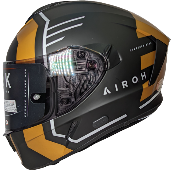 《遠古騎士》AIROH 義大利 SPARK #9 THRILL 消光黑/金 全罩帽 安全帽 墨片 通風