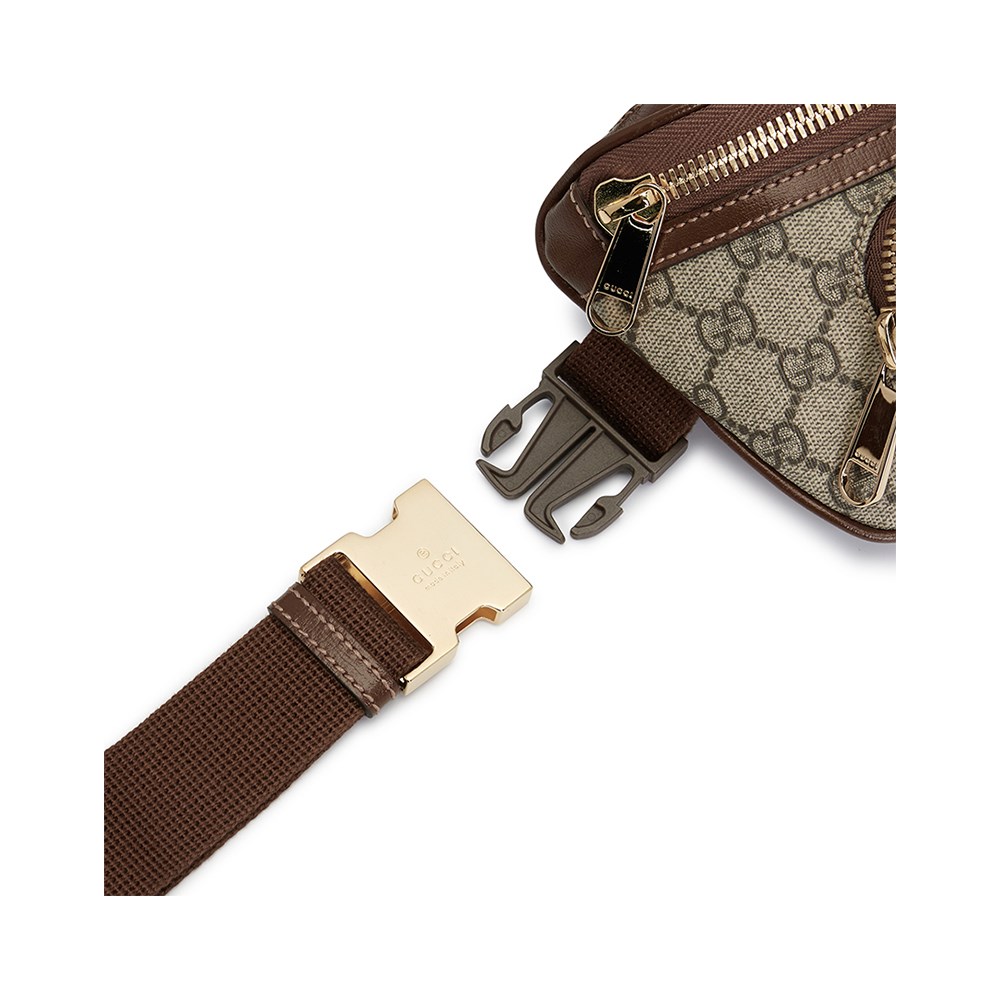 【GUCCI 古馳】682933新款Retro系列GG Supreme帆布胸腰包 (棕色90CM)