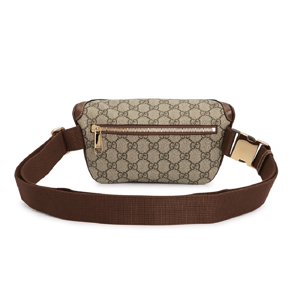 【GUCCI 古馳】682933新款Retro系列GG Supreme帆布胸腰包 (棕色90CM)