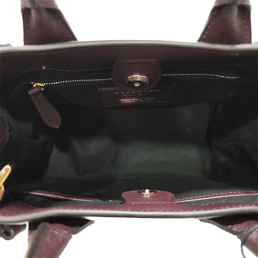 【BURBERRY 巴寶莉】40237041 經典Banner皮革拚接格紋中型手提包/斜背包(酒紅)