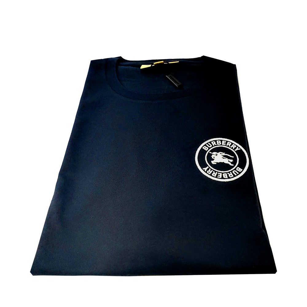 【BURBERRY 巴寶莉】80040541 經典圖案LOGO短袖棉質T恤(藍色M號)