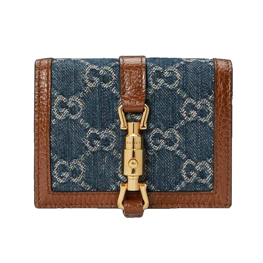 【GUCCI 】 645536 經典Jackie 1961系列對開零錢袋短夾(藍色) -複製