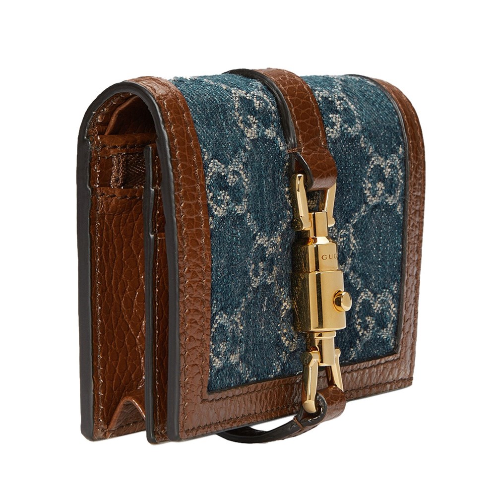 【GUCCI 】 645536 經典Jackie 1961系列對開零錢袋短夾(藍色) -複製