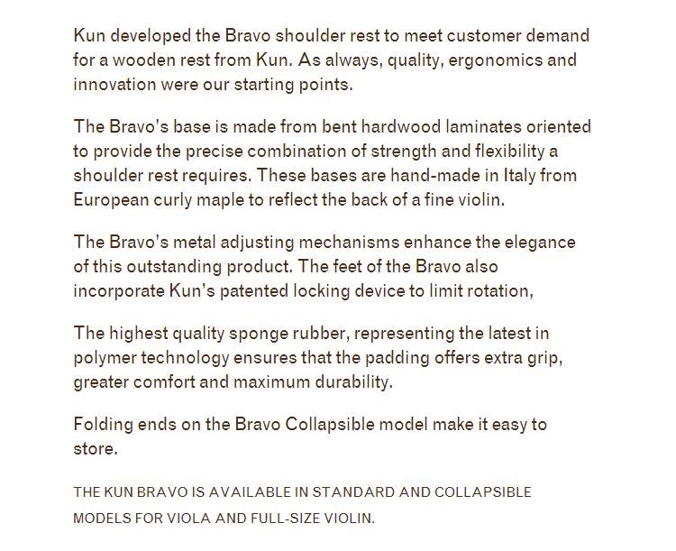 加拿大Kun Bravo DR900C中提琴肩墊-折疊式/中提琴專用/限量套裝組