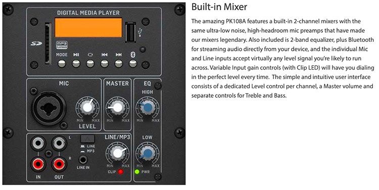BEHRINGER PK115A 主動式喇叭/800瓦15吋PA揚聲器系統/內置媒體播放器和藍牙/原廠公司貨